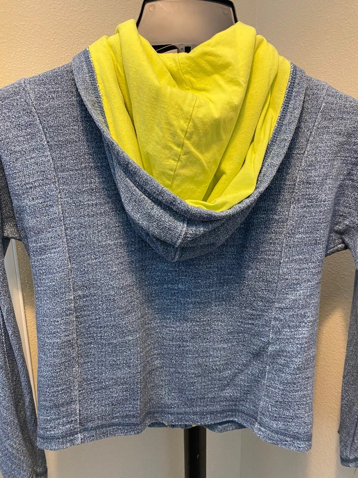 girls tommy hilfiger medium 8/10 zip up hoodie sweatshirt Blue Gray Heather - Image 4 of 4