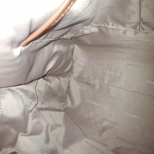 Calvin Klein Sonoma Straw Beige & Light Brown Woven Magnetic Tote Bag Purse - Picture 12 of 12