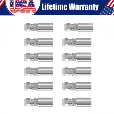 3/8'' Hose x 3/8'' JIC 37 Degree Female Hydraulic Hose Ends Crimp Fitting Secure