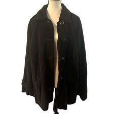 Relativity Women's Black Corduroy Lined Jacket Long Sleeve Casual Fall Winter