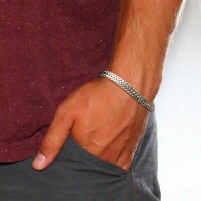 Herren Edelstahl Armband Silber Herrenarmband Armkette Männer Geschenk