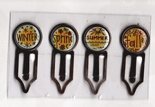 FOUR SEASONS 4 Antique Copper Clips HANDMADE scrapbooks crafts books