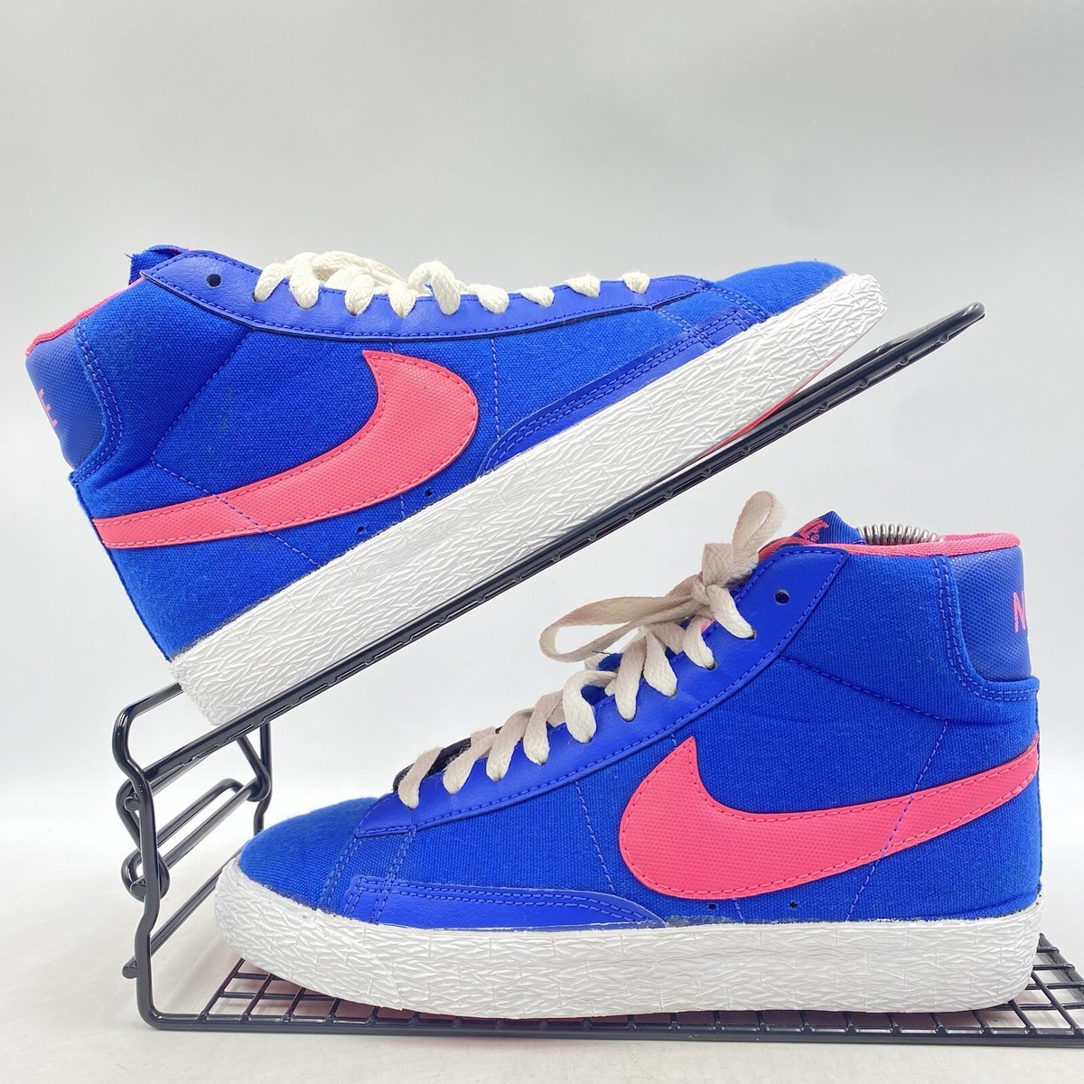 NIKE BLAZER MID BLUE TRAINERS SIZE UK TEXTURED PINK HIGH TOP GYM  574320-400