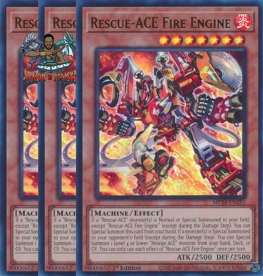 Yugioh! 3x Rescue-ACE Fire Engine MP24-EN281 Ultra Rare 1st Ed NM