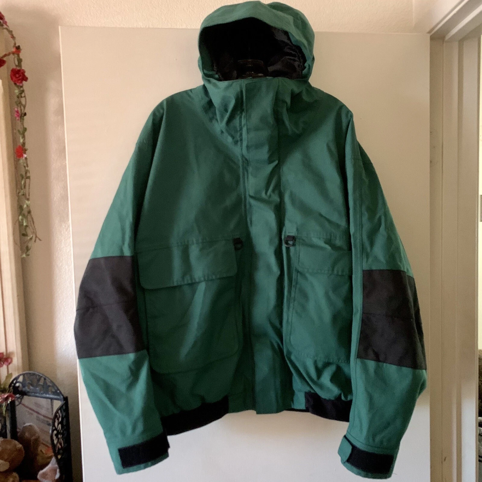 Vintage Cabelas Wading GORE-TEX Fly Fishing Shell Jacket Hooded Coat ~ Size L