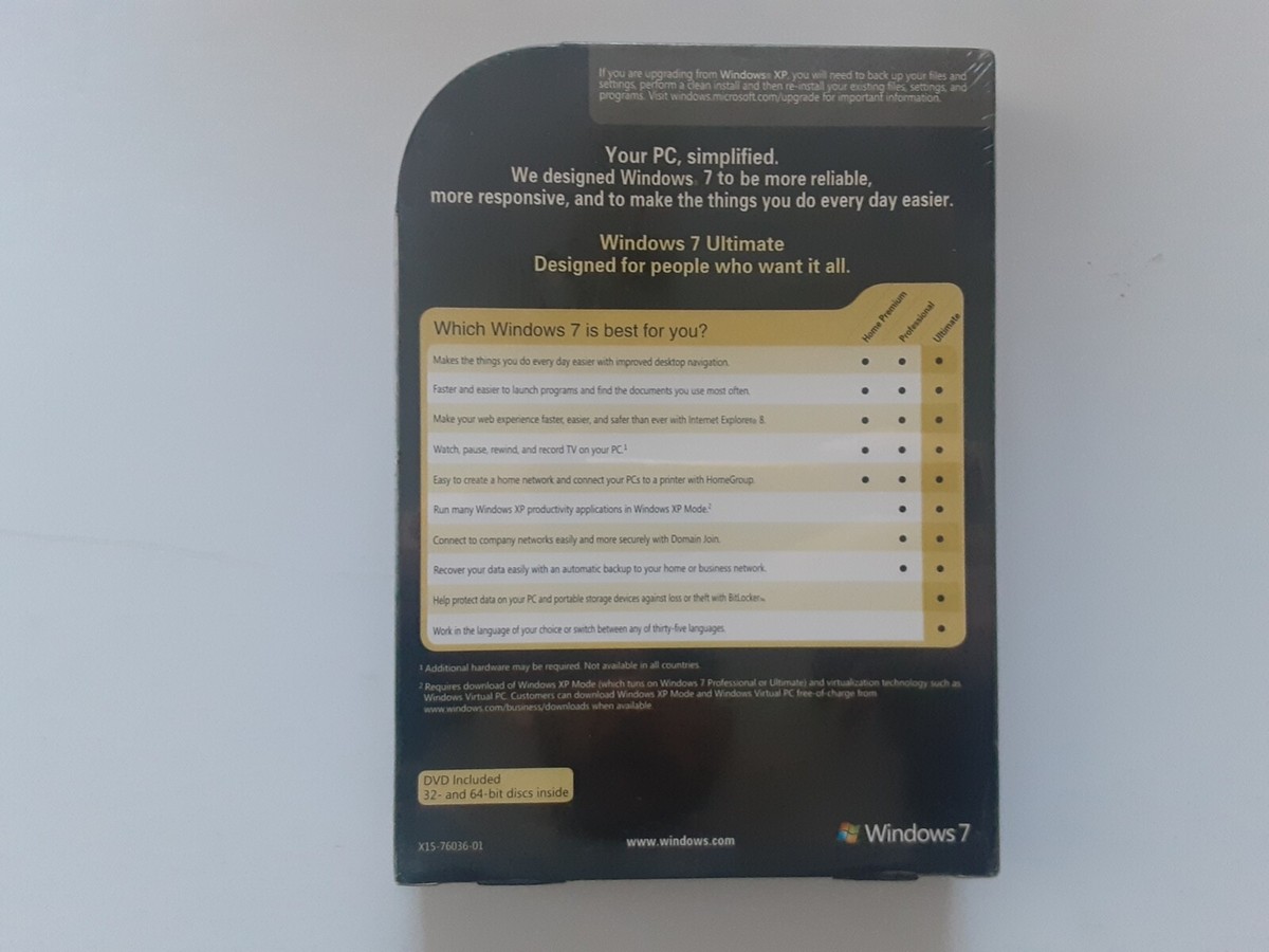 Microsoft Windows Ultimate 32/64-Bit (Retail (License Media