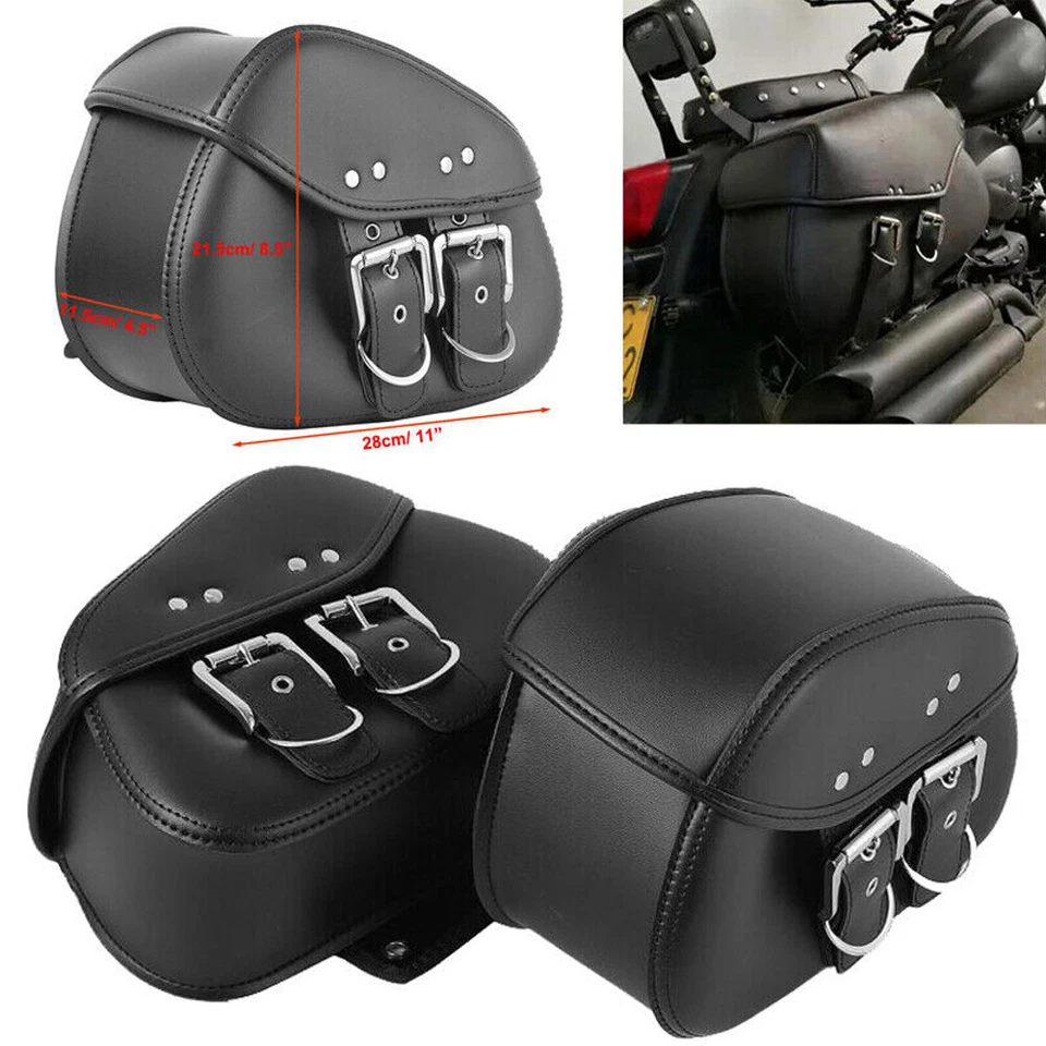 Bolsas laterales para sillín de motocicleta aptas para Honda Magna Shadow Spirit Sabre 600 750 1100 Foto 2 de 4
