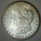 1881 S Silver Morgan One Dollar Uncirculated Coin BU San Francisco $1