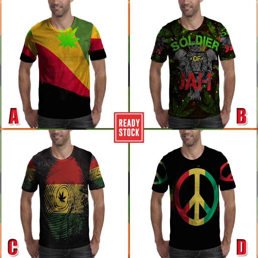 New Tshirt Jamaica Art 7434105929943 Men's T-Shirt Fullprint Polyester