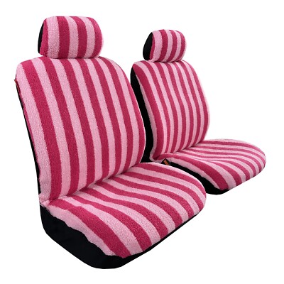 Pink Lady Stripe Seat Covers Faux Sheepskin For Mazda CX-5 Front