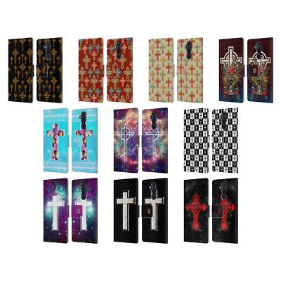 HEAD CASE DESIGNS CROSS PRINTS LEATHER BOOK WALLET CASE COVER FOR NOKIA PHONES