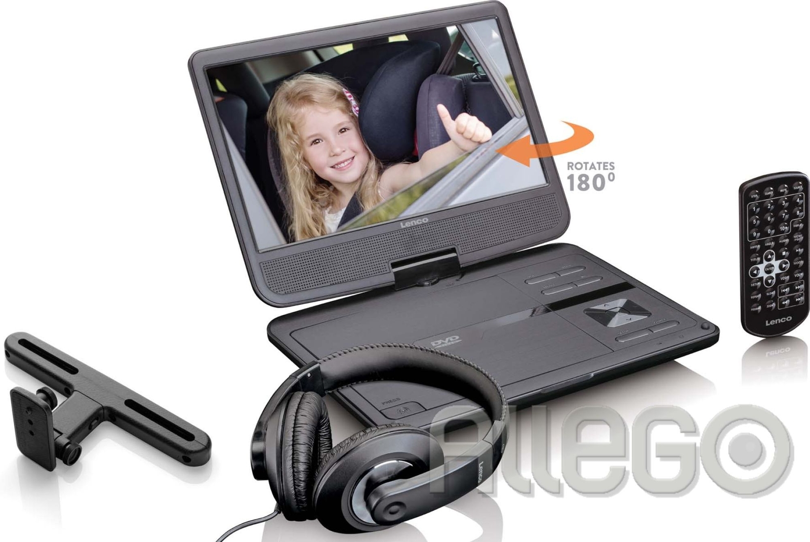 Thumbnail - Lenco Dvd-player Portable,25,5cm Dvp-1010 Bk