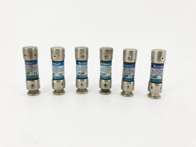 Lot of 6 New Littelfuse FLNR 1/2A Time Delay Fuses 250VAC 1/2A