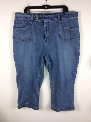 Ashley Stewart Stretch Jean Capris Womens Plus Size 24