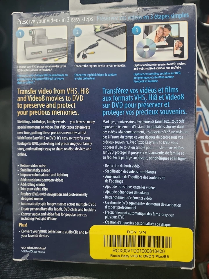 Roxio Easy VHS to DVD 3 Plus (2012 Corel) New, Sealed! Software - Image 2 of 2