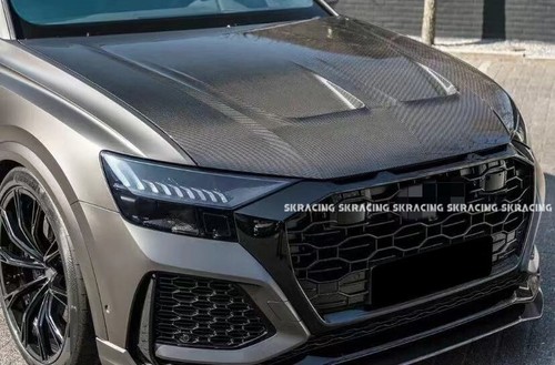 For Audi Q8 SQ8 RSQ8 19-23 Real Carbon Fiber Body Front Vent Hoods Panels Cover - Picture 3 of 9