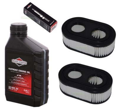 Zündkerze + Filter + Rasenmäheröl für Briggs & Stratton B&S BS 625E 650E