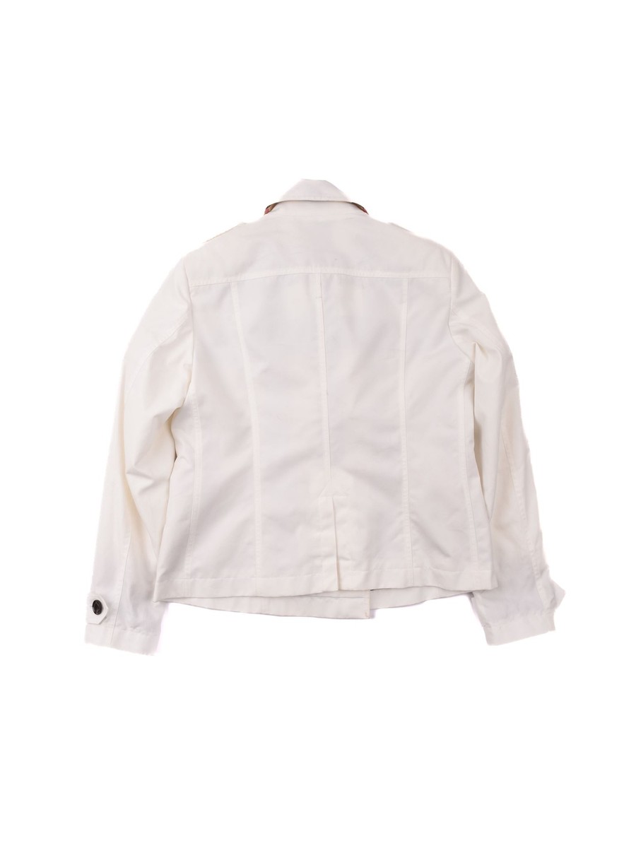BURBERRY ホワイトジャケット 新品未使用 SALE‼️ Ladies Burberry Brit Short Double Breasted Jacket Size M - L
