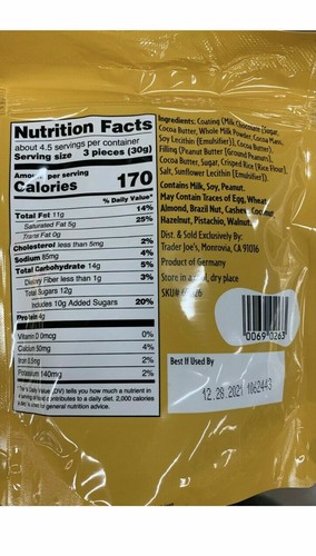 6 PACK TRADER JOE’S CRISPY PEANUT BUTTER FILLED MILK CHOCOLATE PEANUTS 4.94 OZ - Picture 6 of 7