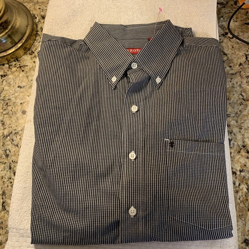 IZOD MEN’s LONG SLEEVE SHIRT SIZE L BLACK & WHITE PLAID/CHECKERED NEW W/O TAGS
