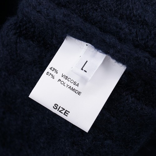 Maglione Borrelli Napoli Motivo Blu Navy Morbido Peluche Magliato Elastico M Nuovo con etichette - Foto 5 di 5