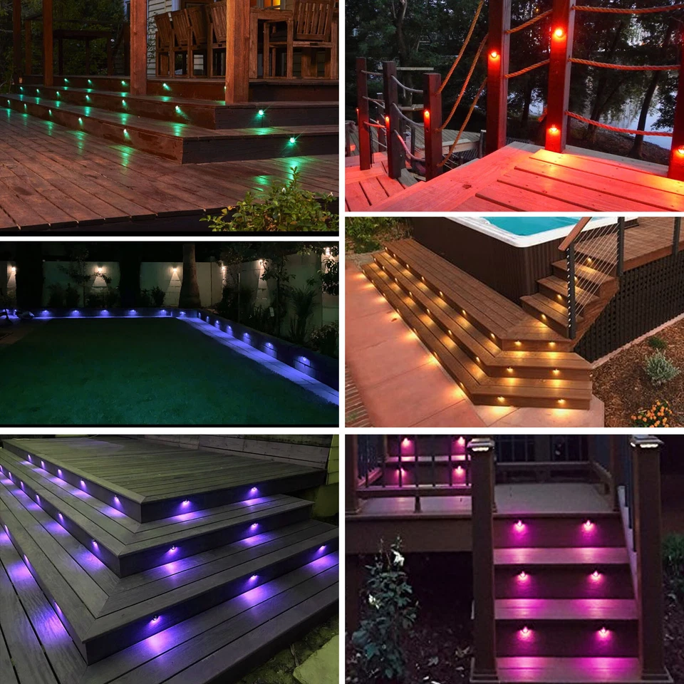 IP67 Outdoor LED Decking Lights 26mm RGB Garden Kitchen Plinth LED WIFI Kit Lamp - Image 2 of 4