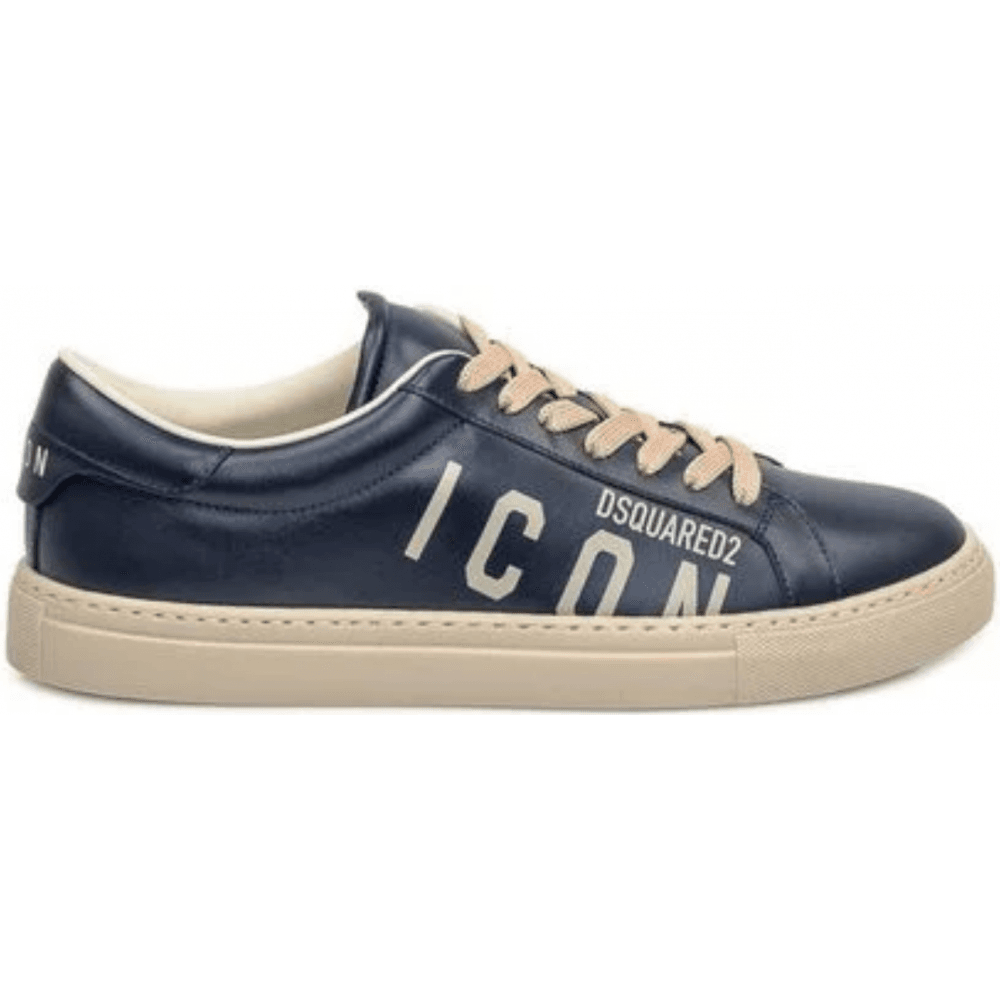 スニーカー D SQUARED2 LEATHER SNEAKER WITH LOGO DSQUARED2 Icon Logo Leather Blue Sneaker/Trainer | eBay
