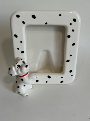 101 Dalmation CERAMIC Picture Frame Photo VINTAGE Disney Figural Frame 3.5'' X 5''