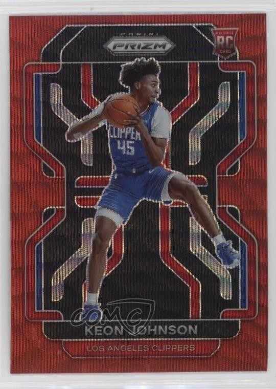 2021-22 Panini Prizm Ruby Wave Prizm Keon Johnson #326 lw9