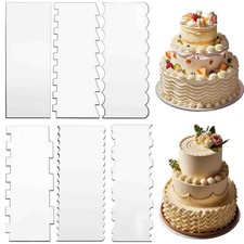 6-Piece Clear Acrylic Cake Decorating Scraper Set &ndash; Large Icing Large,
