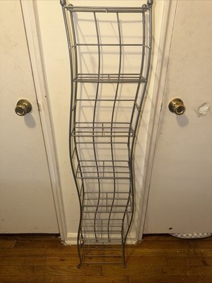 Metal Wave DVD / Game / Book Storage Rack Tower Shelf Shelves Wavy 53'' 