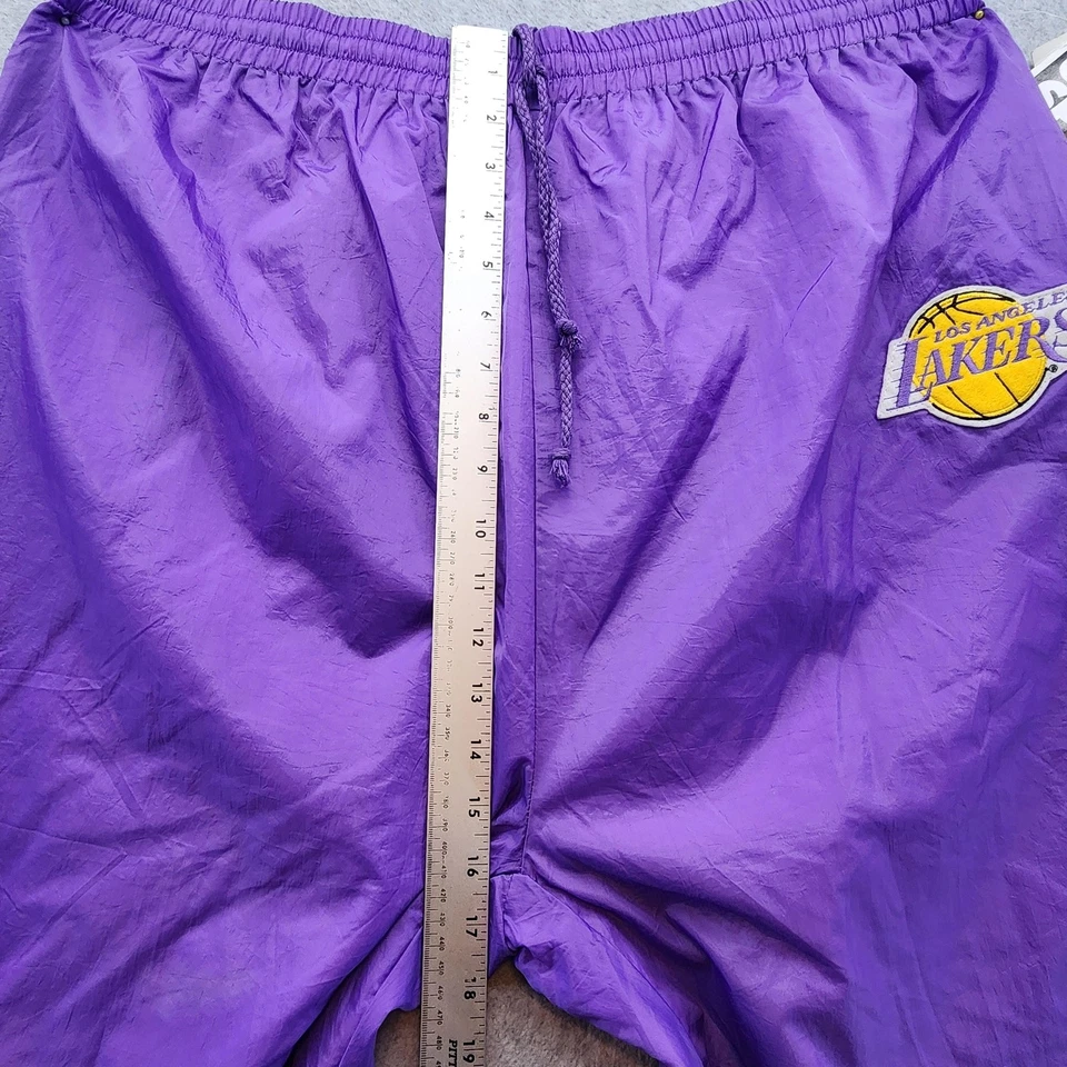 Pantalones de calentamiento Los Angeles Lakers para hombre XL altos púrpura NBA baloncesto forrados de nailon Foto 4 de 4