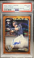 2024 Topps Chrome #RA-CME Curtis Mead Orange Wave Auto Rookie 15/25 PSA 9 RAYS