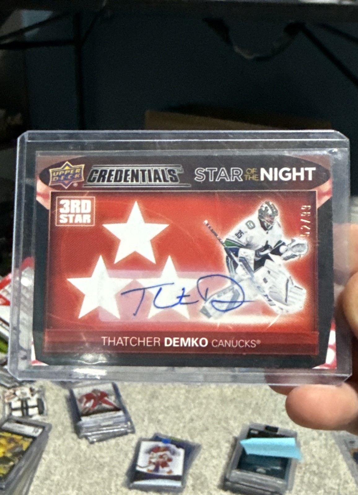 2021-22 Upper Deck Credentials - 3rd Star of the Night Thatcher Demko #3S-2...