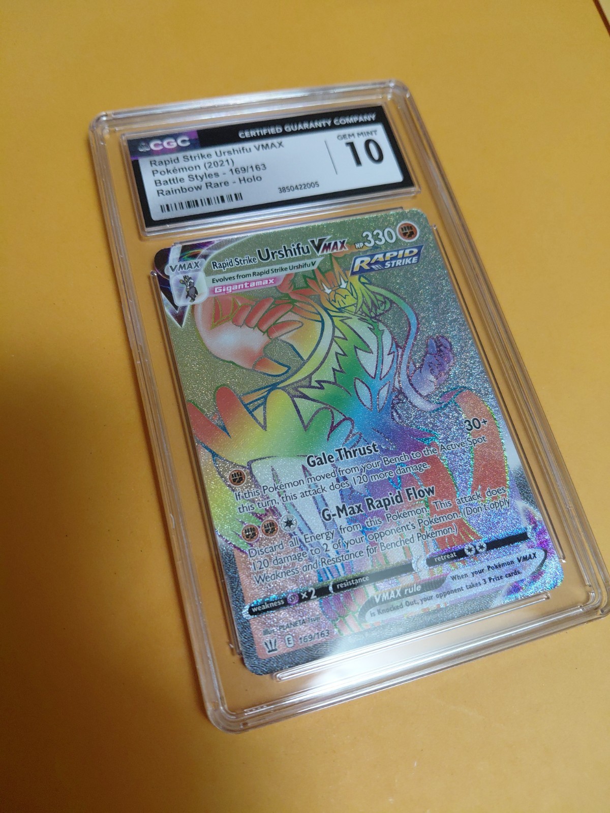 Pokémon Rapid Strike Urshifu VMAX Battle Styles CGC 10 Gem 169/163 Rainbow Rare