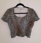 Vintage Jones New York Cheetah Print Baby Tee Size PM Petite Medium