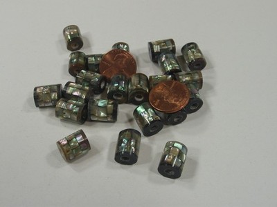 50 Pieces (10mm x 12mm)  Abalone Inlaid Shell Beads Wholesale Bulk Lot (NSL-3)