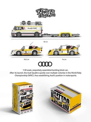 Happy Build  PB8812 Team Audi S1 Sport Quattro Klasse B Klemmbausteine Spielzeug