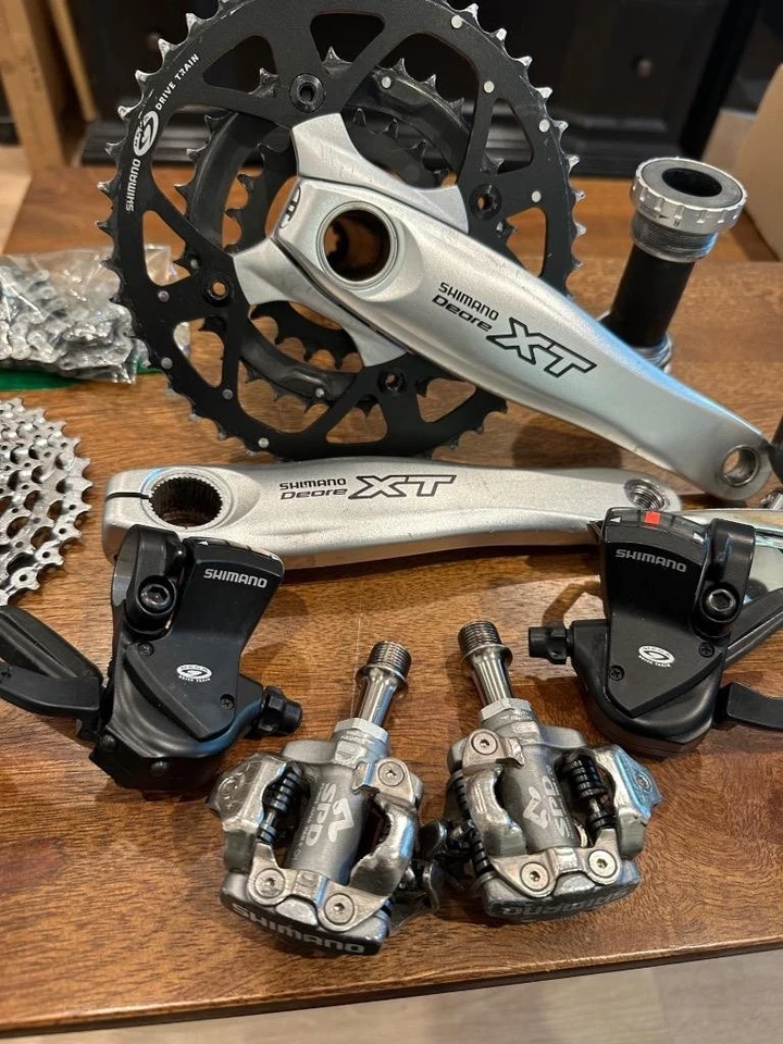 Shimano XT 9 Spd Group Crankset Shifters Derailleur Rear M760 Cassette Chain - Image 4 of 4