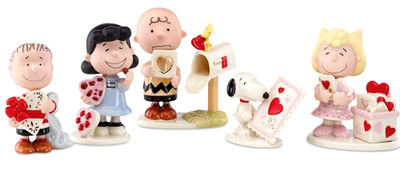 Lenox Peanuts Valentines Day 5 Pcs set Snoop, Charlie Brown, Linus & Sally New