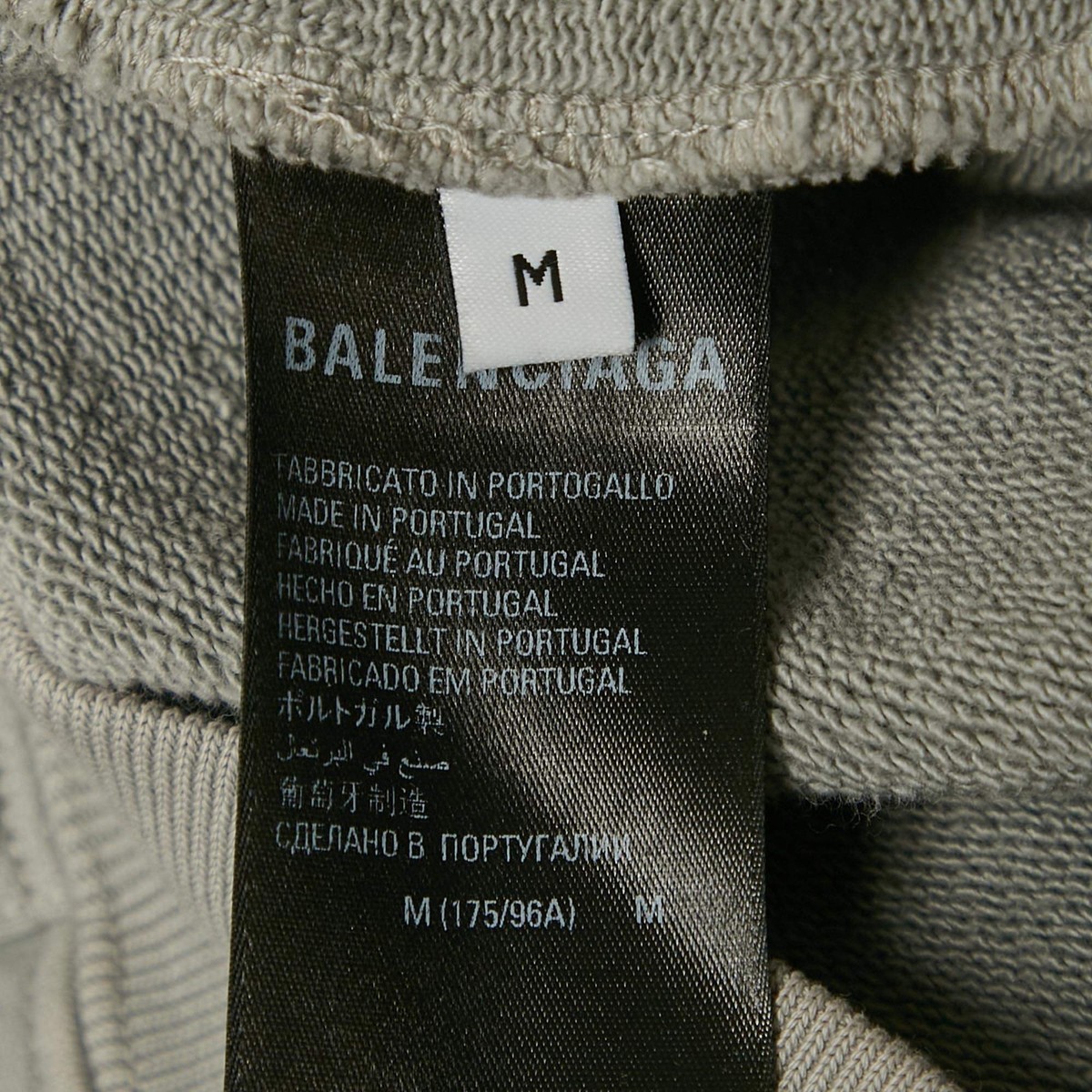 Balenciaga Grey Logo Embroidered Cotton Hoodie M | eBay