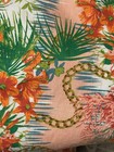 DG2 Diane Gilman Tigerlily Flower Jeans 10 P Stretch Pants Orange Floral Chains — photo 7
