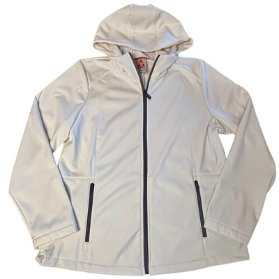 GERRY Women s Hooded Jacket Velvety Fleece Lined Zip Up Ivory SZ Large