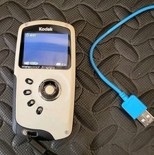 Kodak PlaySport Zx3 EIS Waterproof HD Video Camera White Tested  Works