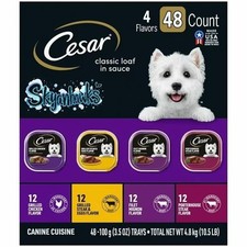 Cesar Classic Loaf in Sauce Wet Dog Food Variety Pack, 3.5 oz., 48 ct.