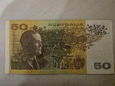 1989 $50 Australian Paper Banknote. Fraser/Higgins