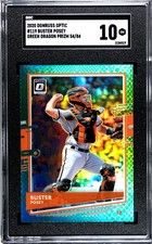 2020 Donruss Optic #119 Buster Posey SGC 10 Gem Mint Green Dragon Prizm /84