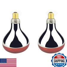 BONGBADA Heat Lamp Bulb R40 250W 2-Pack Red Infrared Glass - Food, Brooder, Pet
