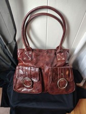 B Makowsky Womens Brown Leather Satchel Shoul...