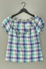 ⭐ Mexx Karobluse Bluse für Damen Gr. 36, S kariert Kurzarm blau aus Baumwolle ⭐